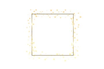 Wall Mural - Golden Frame Bokeh Square. Elegant Golden Glitter Frame on Background for Luxurious Designs. Stylish Gold Sparkle Border with  Space for Text or Invitations