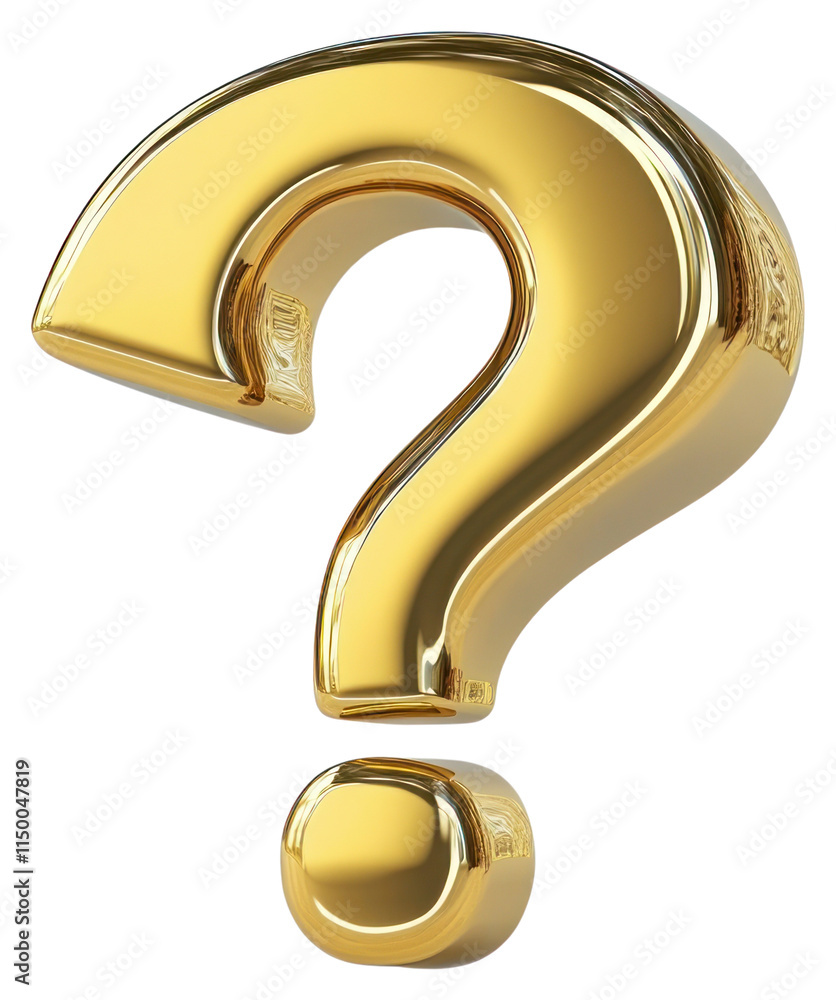 PNG Gold question marks illustration symbol 3d illustration. Stock ...