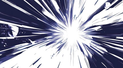 Wall Mural - dynamic energy speed line comic manga and anime style. ai generated image
