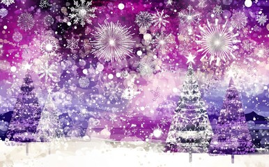 Wall Mural - A vintage-style illustration featuring a purple neon grid tree, ideal for use in workflows, diagrams, web designs, and New Year festivities. This is a contemporary artwork.