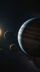 Wall Mural - a planet with a sun in the background