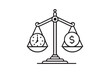 ©  Bayazid - Money and time icon in balance scale vector design