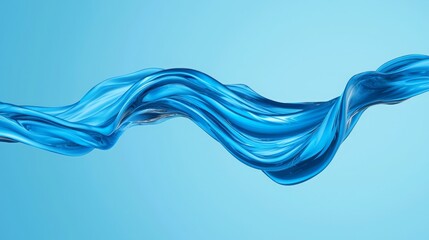 Wall Mural - pouring water movement dynamic. a flowing wave of bright blue water against a soft blue background, 