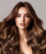 © Milla - Glamorous young glam lady with healthy wavy hairstyle. Beautiful woman portrait.