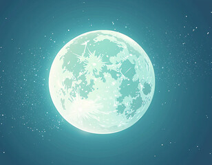 Wall Mural - Full Moon Night Sky