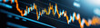 © Watercolor_Kawaii - close up of financial market chart displaying price movements and trends, showcasing vibrant orange and blue candlestick patterns