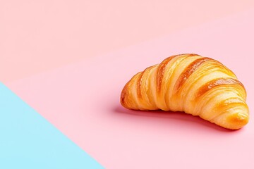 Aufkleber - A minimalist flat design of a single piece of gnocchi with a light shadow, set against a pastel background