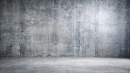 Poster - Empty Industrial Space with Weathered Concrete Wall and Floor