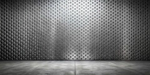 Poster - Abstract Metallic Background with Circular Pattern and Concrete Floor
