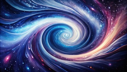 Poster - Cosmic Swirl A mesmerizing abstract depiction of swirling nebulae and celestial bodies in vibrant hues.