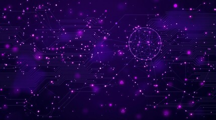 Wall Mural - futuristic, abstract representation of a digital network or circuit board with interconnected nodes 