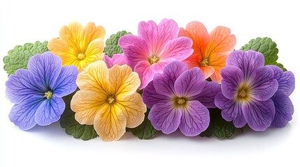 Wall Mural - beautiful primula flower clipart isolated on a white background primula