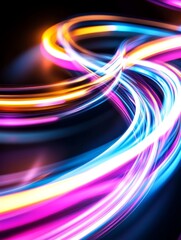 Wall Mural - Abstract Light Trails Design - Dynamic, vibrant, colorful, swirling, energy.  Represents movement, technology, and innovation.