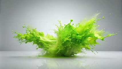 Poster - Lime Green Liquid Explosion Dynamic Splash and Burst of Color