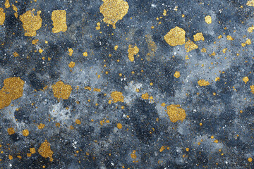 grey abstract background with gold particles