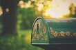 © Rudsaphon - Rustic Vintage Mailbox in Serene Outdoor Landscape with Sunset Lighting