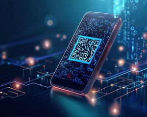 Illustration of a QR code scanned for quick tax form submission