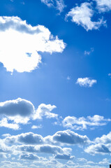 Wall Mural - scenic blue cloudy sky view, colorful blue sky background