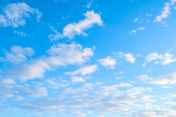 Wall Mural - blue sky background, fluffy clouds floating high in the sky, blue sky landscape natural scene