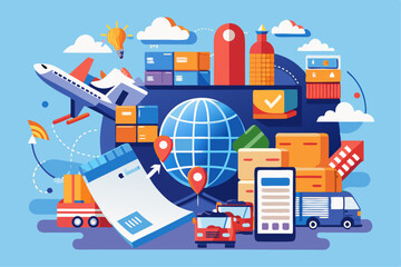 Wall Mural - Coordinates with logistics providers and international clients to ensure timely and accurate shipment delivery.