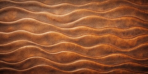 Aufkleber - Textured Brown Leather with Undulating Wave Pattern Background