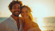 © HaJung - Family sharing a hearty laugh together on a sunny day capturing genuine joy and connection macro close up with copy space on right. concept as A joyful family sharing a hearty laugh together on a sunn