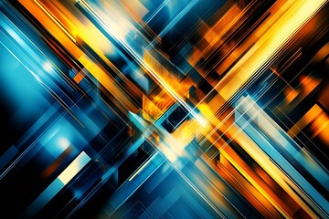 Aufkleber - Dynamic Interplay of Colorful Lights and Abstract Geometric Patterns : Generative AI