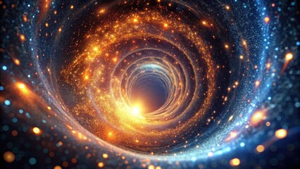 Fototapete - A Journey Through the Cosmic Vortex An Abstract Depiction of Celestial Swirls and Glowing Nebulae