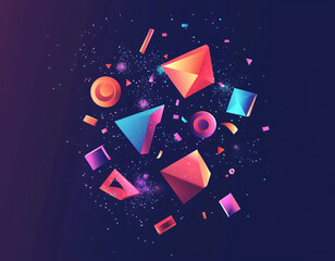 Sticker - Neon Geometric Shapes