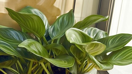 Poster - Exploring the Beauty of Indoor Plants With Unique Leaf Patterns in a Cozy Setting