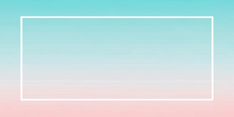 Fototapete - Pastel ombre background with a minimalist white frame perfect for presentations, social media, or design projects
