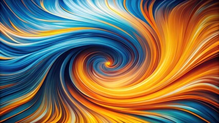 Aufkleber - Abstract Swirling Vortex of Blue and Orange Hues Dynamic Energy and Motion