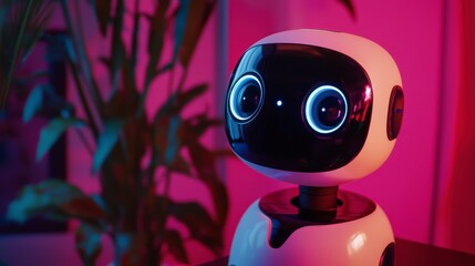 Leinwandbilder - Futuristic ai robot assistant in a modern home technology interactive environment close-up innovative concept