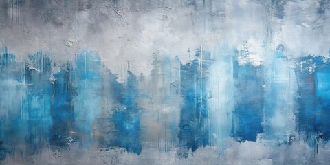 Poster - Abstract Textured Background Blue and Gray Paint Strokes on a Rough Surface