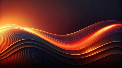 Poster - Abstract Orange and Black Wave Design with Glowing Lines