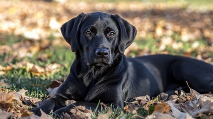 Wall Mural - black labrador puppy