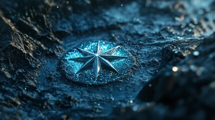 Poster - Magnetic button design for starry navigation digital art abstract environment close-up view unique concept