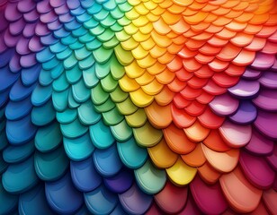 Generated image Colorful 3D tiles in a gradient pattern, resembling rainbow scales with a vibrant and energetic texture