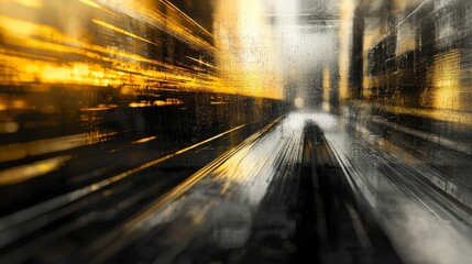 Poster - Dynamic abstract metallic design digital space visual art modern environment close-up viewpoint soft transitions