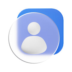 3d user profile contact icon