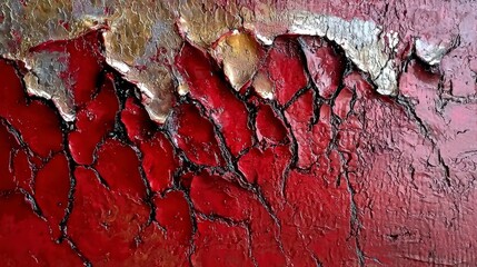 Aufkleber - Artistic surface creations textured canvas with cracks and ripples abstract environment close-up view for artistic concept