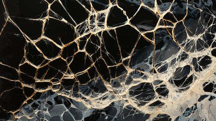 Poster - Cracked mirror web patterns create intriguing art piece studio digital artwork modern close-up abstract design