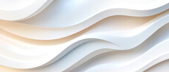 Stylish wavy background in soft white tones, creating an elegant and modern design for various applications.