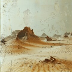 Wall Mural - A picture of a desert landscape with a mountain in the background