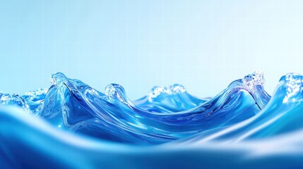 Wall Mural - blue water waves with light reflections on a serene background.
