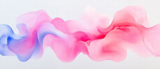 Wall Mural - Colorful fluid abstract waves of pink and blue colors on a white background.