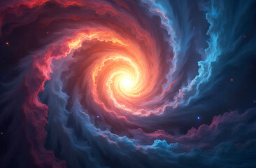 Wall Mural - swirling vortex of vibrant colors resembling an energy galaxy