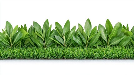 Wall Mural - a photostock of bright sunlit fields of fresh green grass, isolated on a clean white background, nat