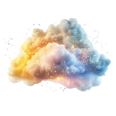 Wall Mural - a cloud of vibrant pastel and glittering stars, evoking fantasy, creativity, and dreamlike imaginati