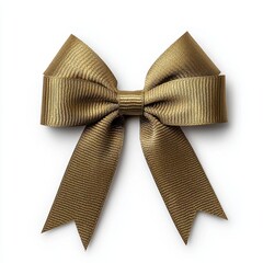 Wall Mural - a photostock of smooth golden ribbon loops tied into perfect bows, isolated on a clean white backgro